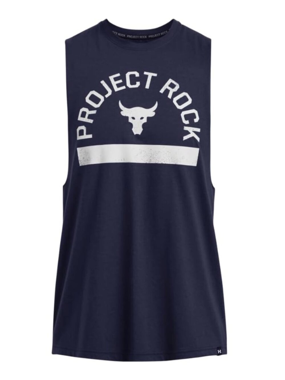 Under Armour Men's Project Rock Graphic Sleeveless T Shirt, NAVY, Size XL